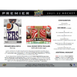 Boîte 2021-22 NHL PREMIER. 6 cartes