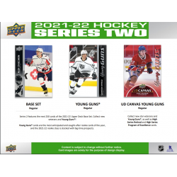 Paquet de cartes NHL 2021-22 UD Serie 2 Retail Foil. 8 cartes