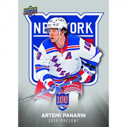 Boite de 135 cartes 2025-26 TIN HOBBY du centenaire des Rangers de New York d'Upper Deck.