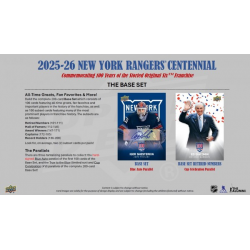 Boite de 135 cartes 2025-26 TIN HOBBY du centenaire des Rangers de New York d'Upper Deck.
