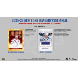 Boite de 135 cartes 2025-26 TIN HOBBY du centenaire des Rangers de New York d'Upper Deck.